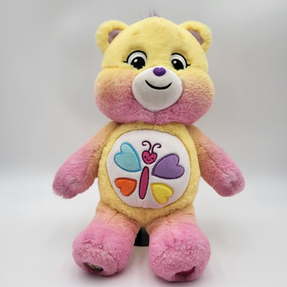 Care Bears Calming Heart Bear Plush 14" Butterfly Belly Stuffed Animal Basic Fun - Picture 2 of 10